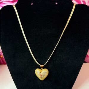 Gold Heart Pendant Necklace